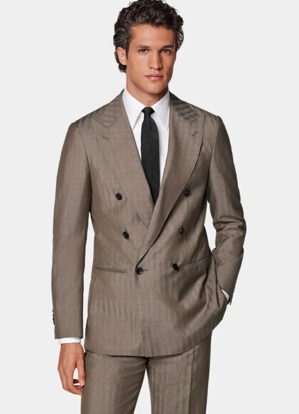 Suitsupply Costumes Classiques*Costume Perennial Havana coupe Tailored taupe à chevrons