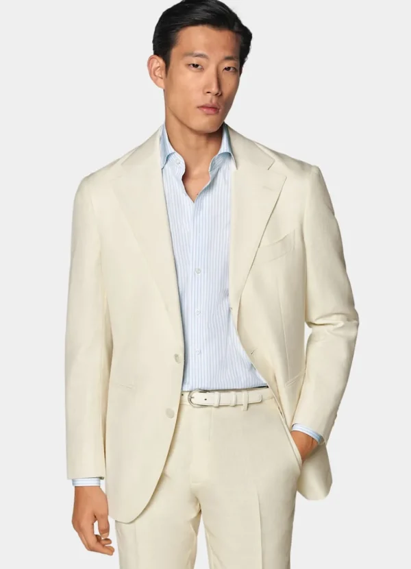 Suitsupply Mariage Cocktail*Costume Roma coupe Relaxed blanc cassé