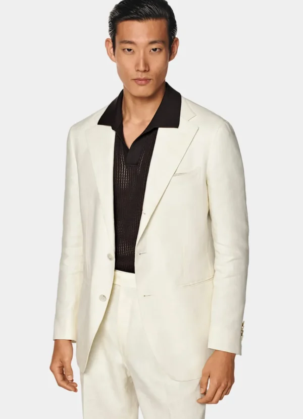 Suitsupply Mariage Sur La Plage*Costume Roma coupe Relaxed blanc cassé