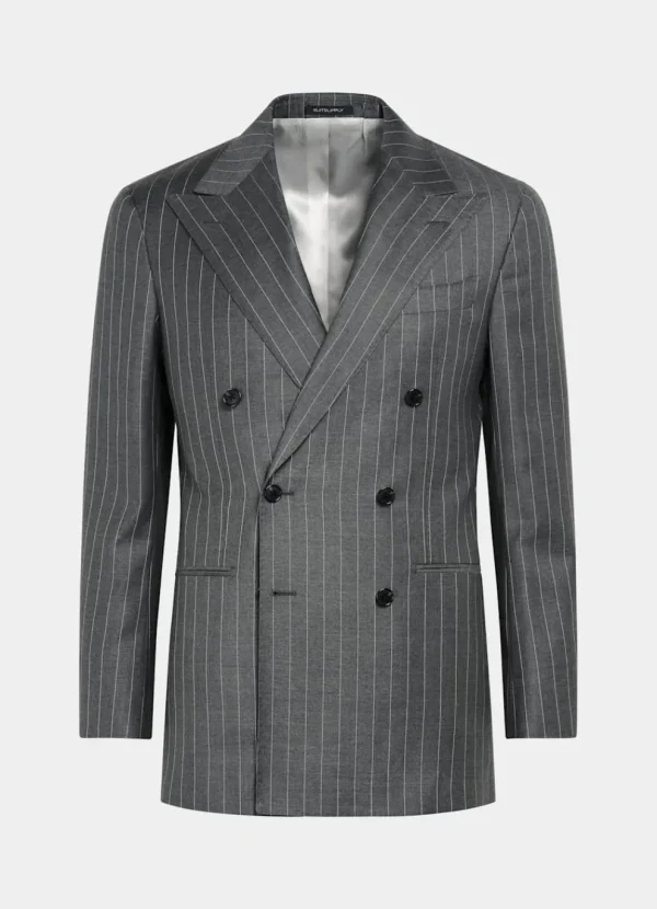 Suitsupply Costumes Sur Mesure*Costume sur mesure Custom Made gris moyen à rayures