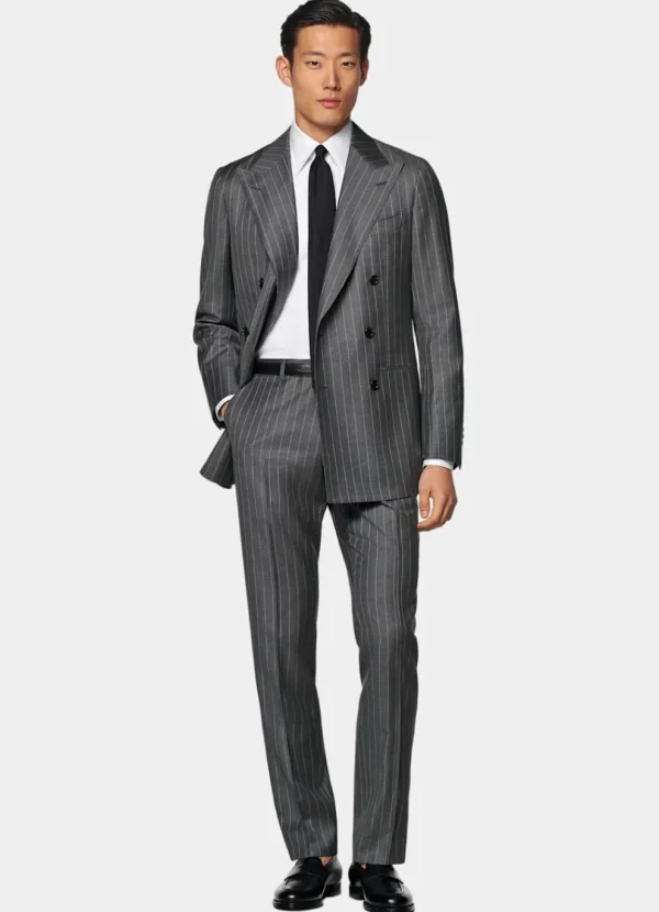 Suitsupply Costumes Sur Mesure*Costume sur mesure Custom Made gris moyen à rayures