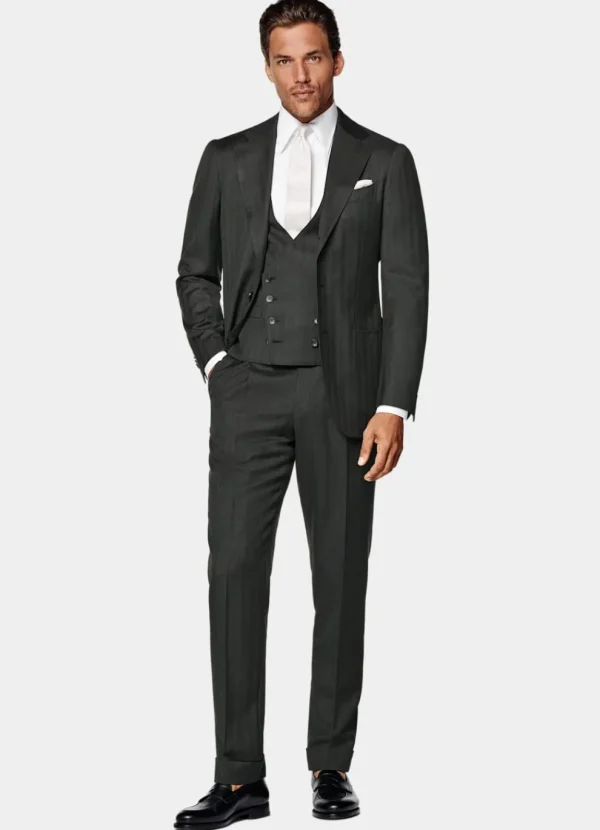 Suitsupply Mariage Habillé | Costumes Mariage*Costume trois pièces Havana coupe Tailored vert foncé