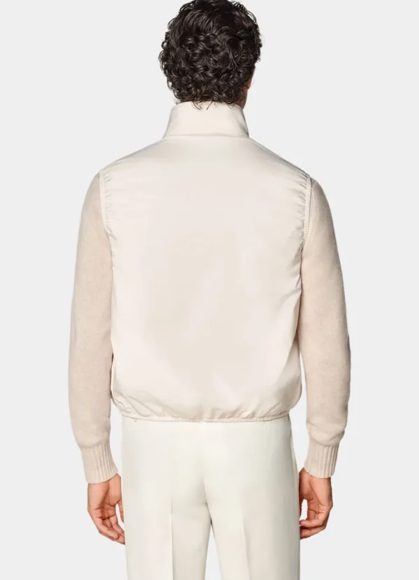 Suitsupply Vestes Sans Manches*Doudoune légère zippée sans manches blanc cassé