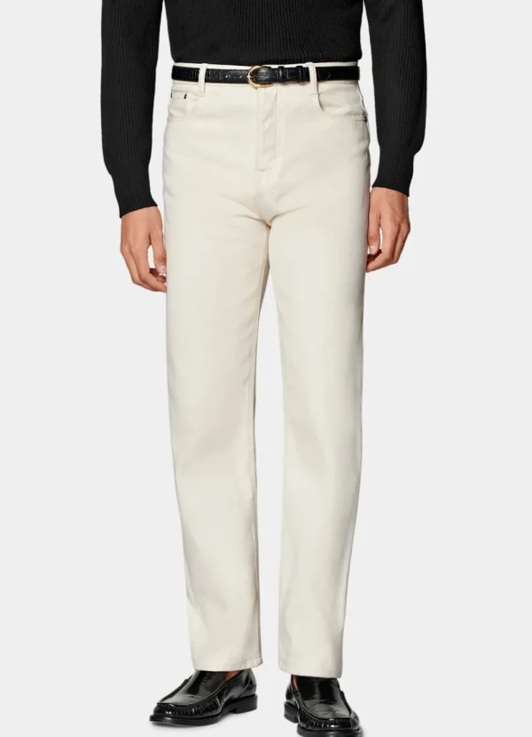 Suitsupply Jeans | Pantalons*Jean Straight Leg blanc cassé