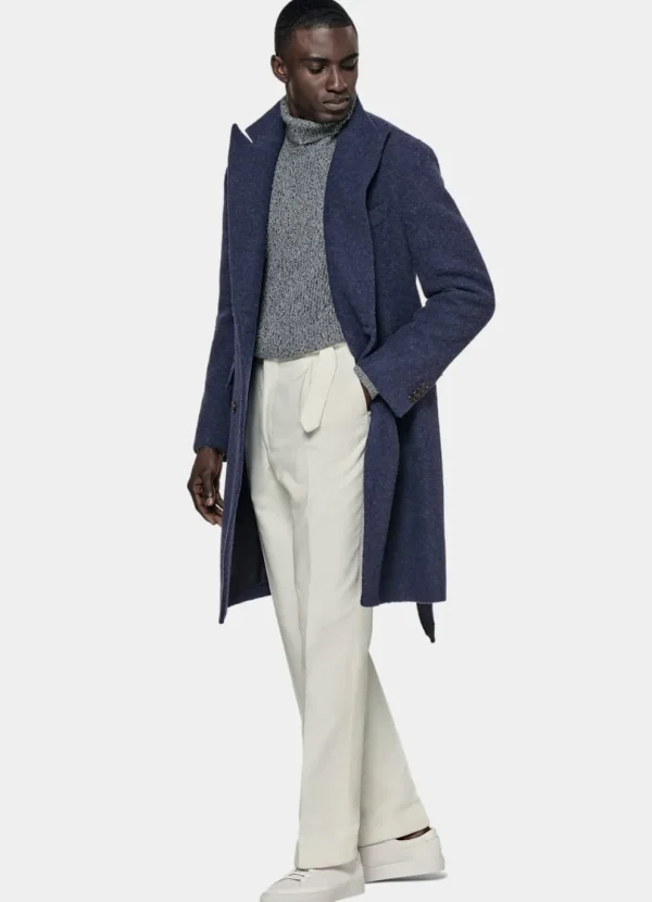 Suitsupply Manteaux*Manteau ceinturé bleu moyen