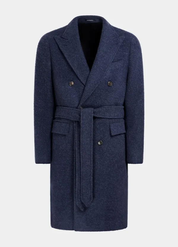 Suitsupply Manteaux*Manteau ceinturé bleu moyen