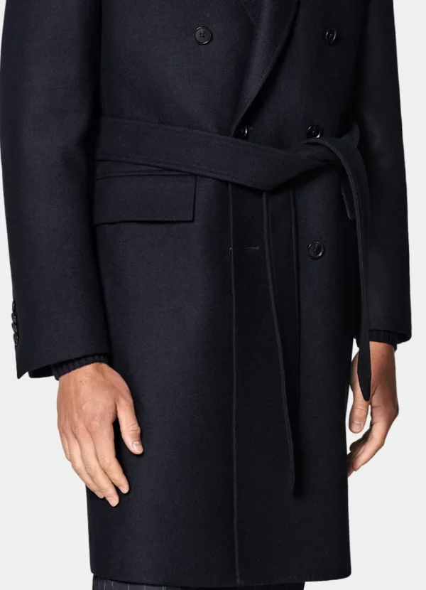 Suitsupply Manteaux*Manteau long ceinturé bleu marine