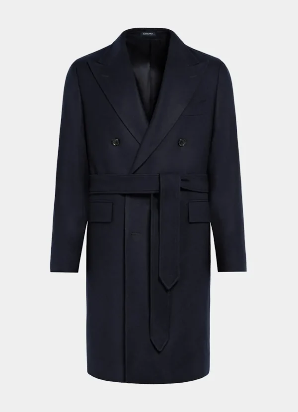 Suitsupply Manteaux*Manteau long ceinturé bleu marine