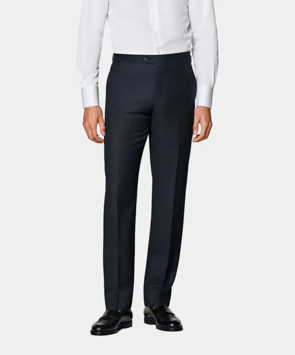 Suitsupply Pantalons*Pantalon de costume Slim Leg Straight bleu marine œil-de-perdrix