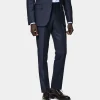 Suitsupply Pantalons*Pantalon de costume Slim Leg Straight bleu marine œil-de-perdrix