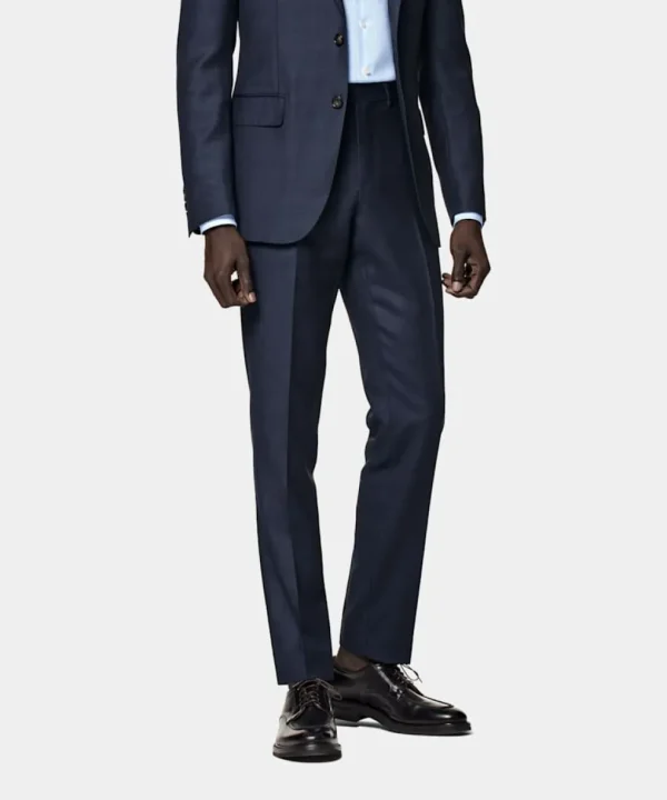 Suitsupply Pantalons*Pantalon de costume Slim Leg Straight bleu marine œil-de-perdrix