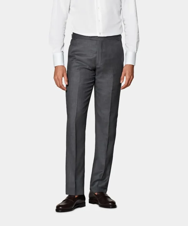 Suitsupply Pantalons*Pantalon de costume Slim Leg Straight gris foncé œil-de-perdrix