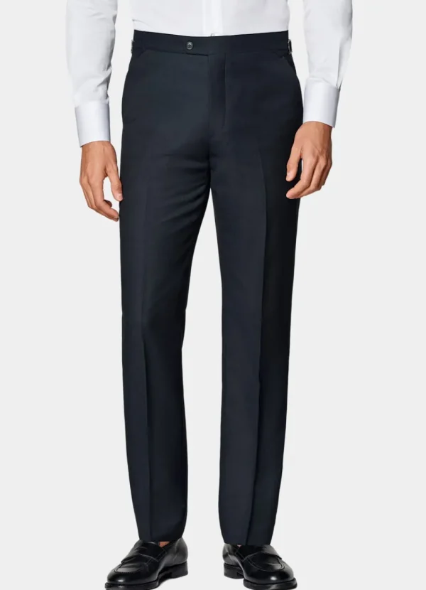 Suitsupply Pantalons*Pantalon de costume Slim Leg Straight bleu marine œil-de-perdrix