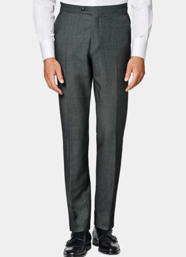 Suitsupply Pantalons*Pantalon de costume Slim Leg Straight gris foncé œil-de-perdrix