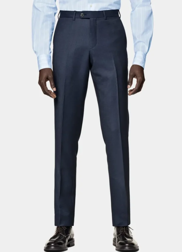 Suitsupply Pantalons*Pantalon de costume Slim Leg Straight bleu marine œil-de-perdrix