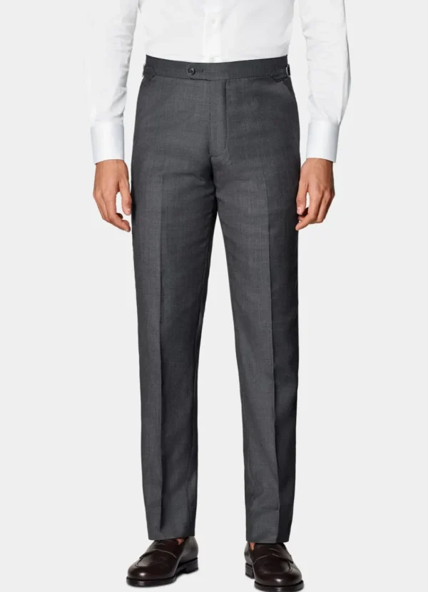 Suitsupply Pantalons*Pantalon de costume Slim Leg Straight gris foncé œil-de-perdrix