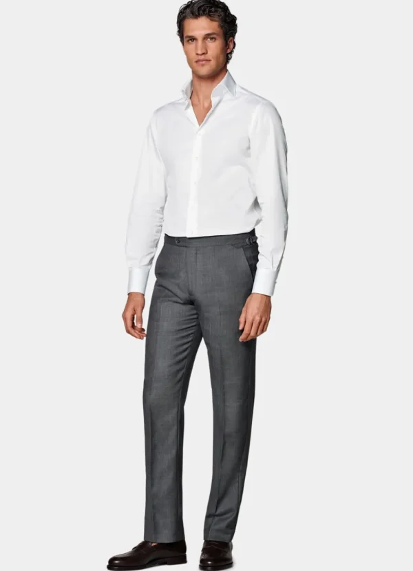 Suitsupply Pantalons*Pantalon de costume Slim Leg Straight gris foncé œil-de-perdrix