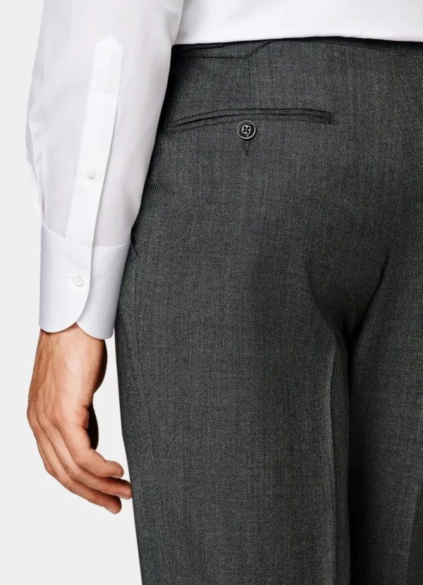 Suitsupply Pantalons*Pantalon de costume Slim Leg Straight gris foncé œil-de-perdrix