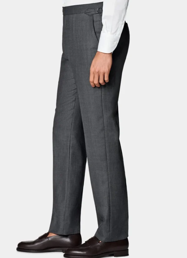 Suitsupply Pantalons*Pantalon de costume Slim Leg Straight gris foncé œil-de-perdrix