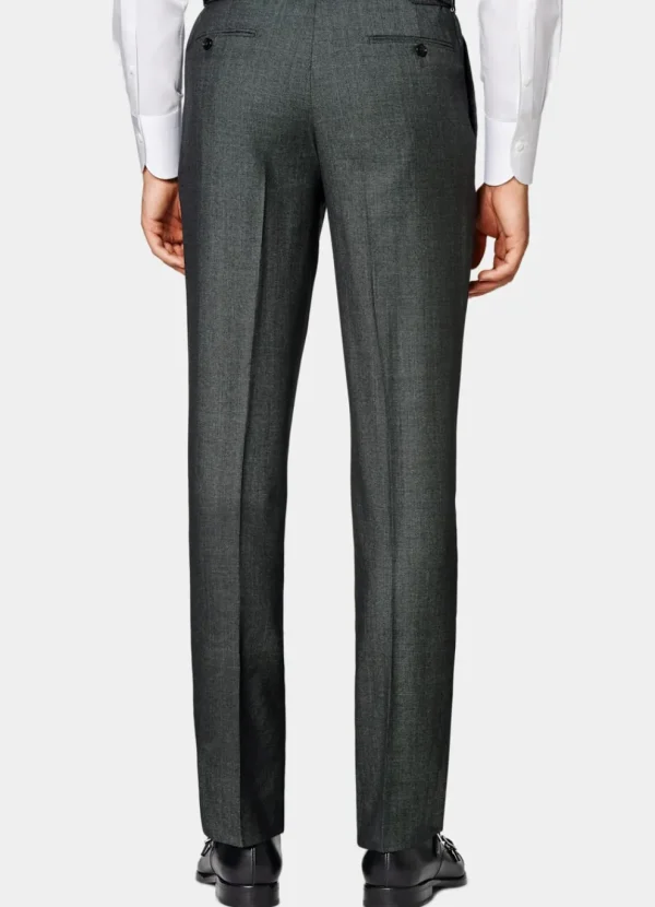 Suitsupply Pantalons*Pantalon de costume Slim Leg Straight gris foncé œil-de-perdrix