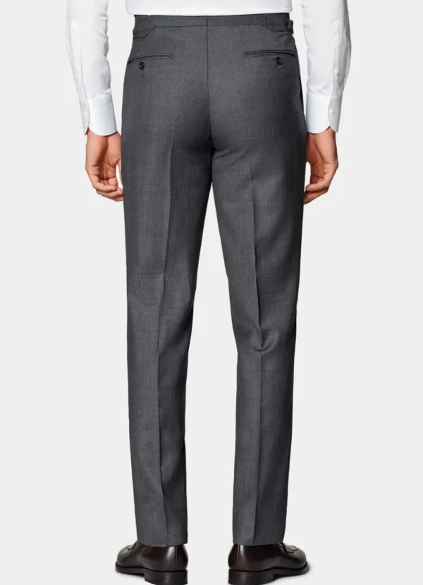 Suitsupply Pantalons*Pantalon de costume Slim Leg Straight gris foncé œil-de-perdrix