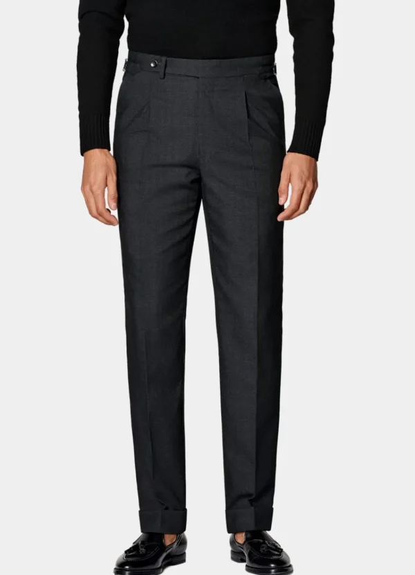 Suitsupply Pantalons*Pantalon Slim Leg Tapered gris foncé