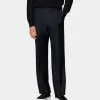 Suitsupply Pantalons*Pantalon Wide Leg Straight bleu marine