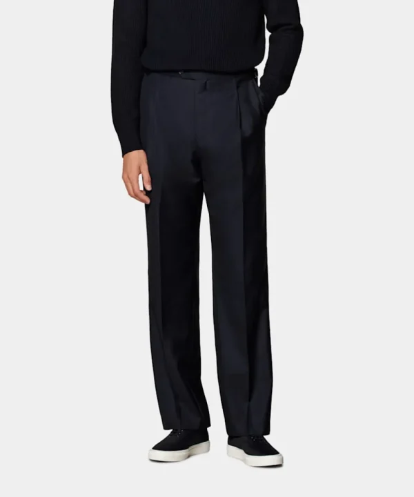 Suitsupply Pantalons*Pantalon Wide Leg Straight bleu marine