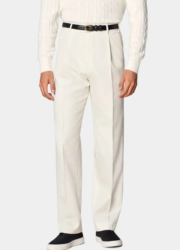 Suitsupply Pantalons*Pantalon Wide Leg Straight blanc cassé