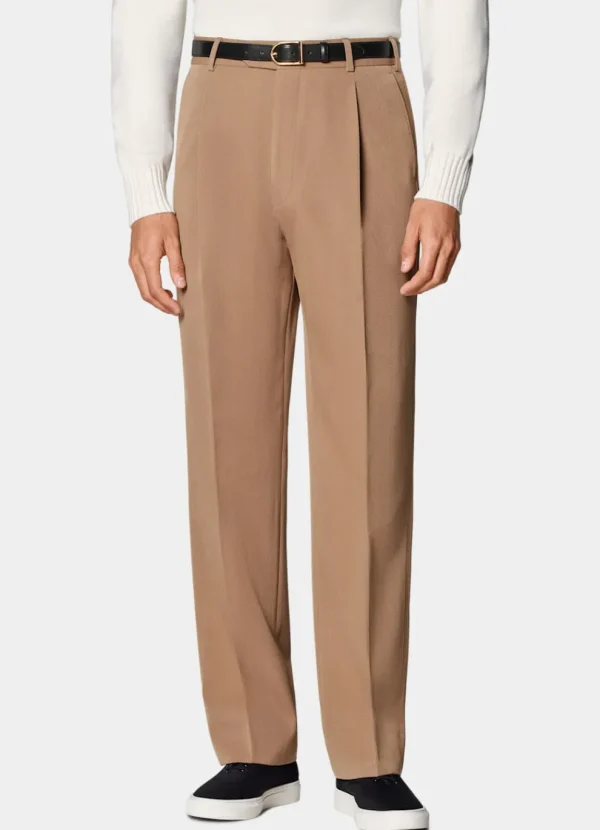 Suitsupply Pantalons*Pantalon Wide Leg Straight marron moyen