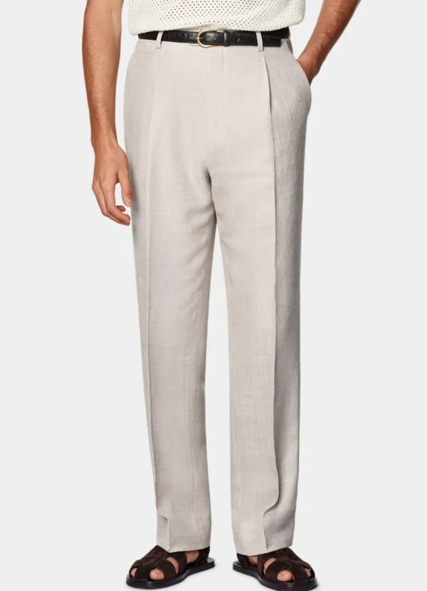 Suitsupply Pantalons*Pantalon Wide Leg Straight taupe clair