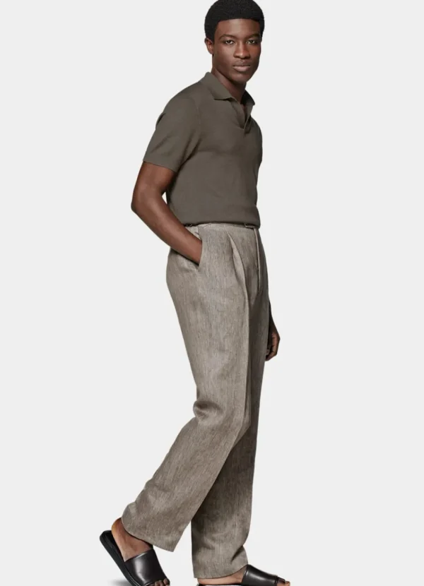 Suitsupply Pantalons*Pantalon Wide Leg Straight taupe