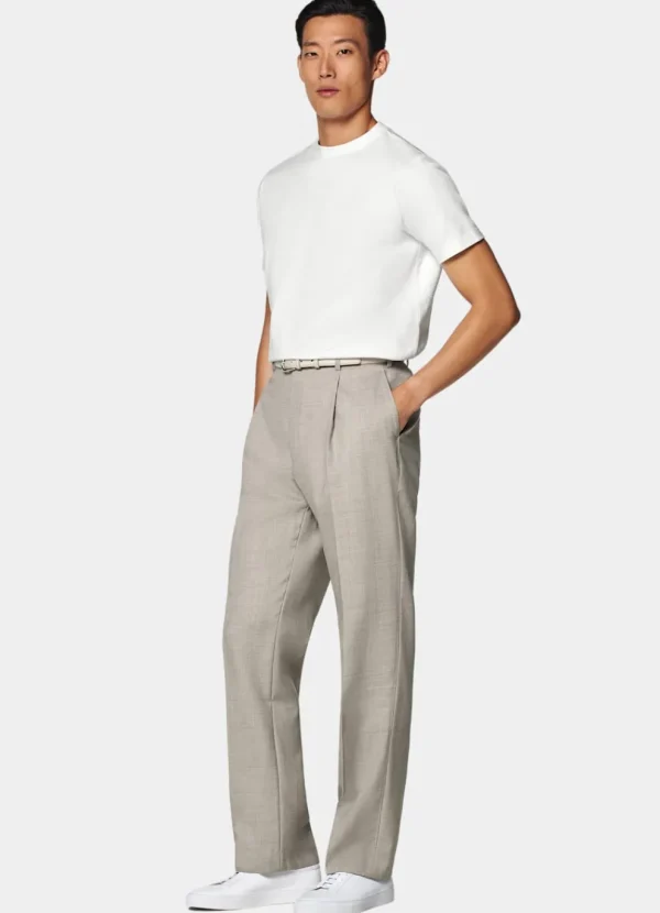 Suitsupply Pantalons*Pantalon Wide Leg Straight taupe clair