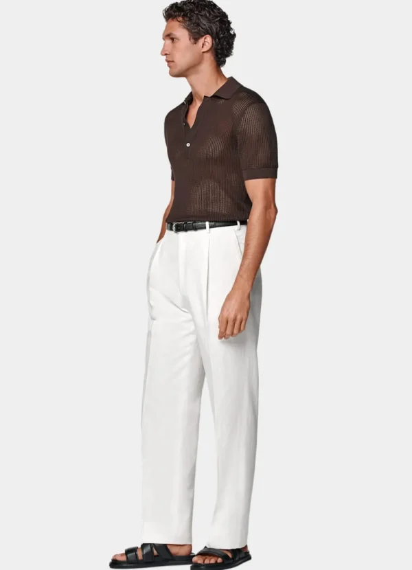 Suitsupply Pantalons*Pantalon Wide Leg Straight blanc cassé