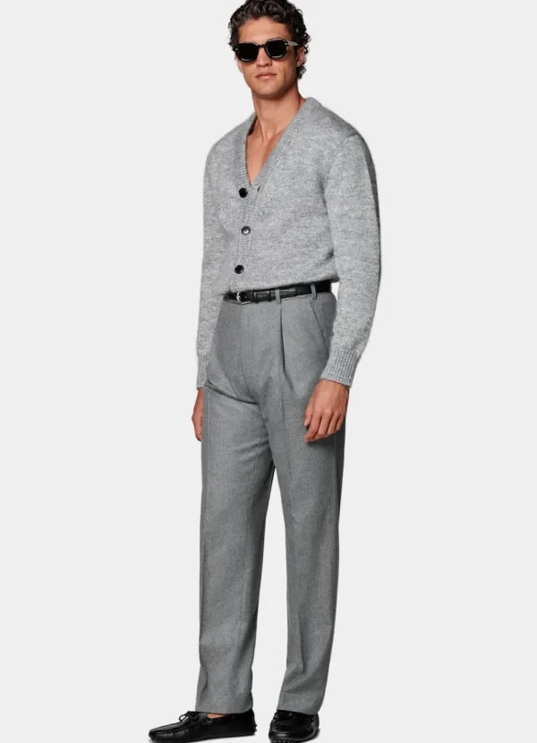 Suitsupply Pantalons*Pantalon Wide Leg Straight gris moyen