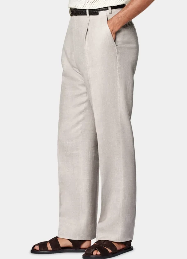 Suitsupply Pantalons*Pantalon Wide Leg Straight taupe clair