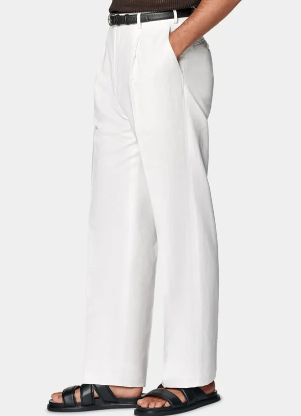 Suitsupply Pantalons*Pantalon Wide Leg Straight blanc cassé