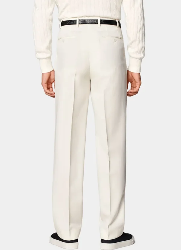 Suitsupply Pantalons*Pantalon Wide Leg Straight blanc cassé