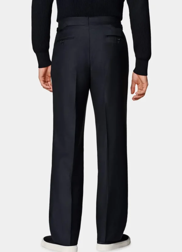 Suitsupply Pantalons*Pantalon Wide Leg Straight bleu marine