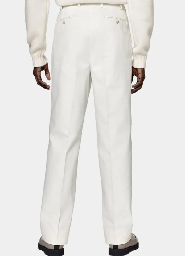 Suitsupply Pantalons*Pantalon Wide Leg Straight blanc cassé