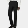 Suitsupply Pantalons*Pantalon Wide Leg Tapered noir à chevrons