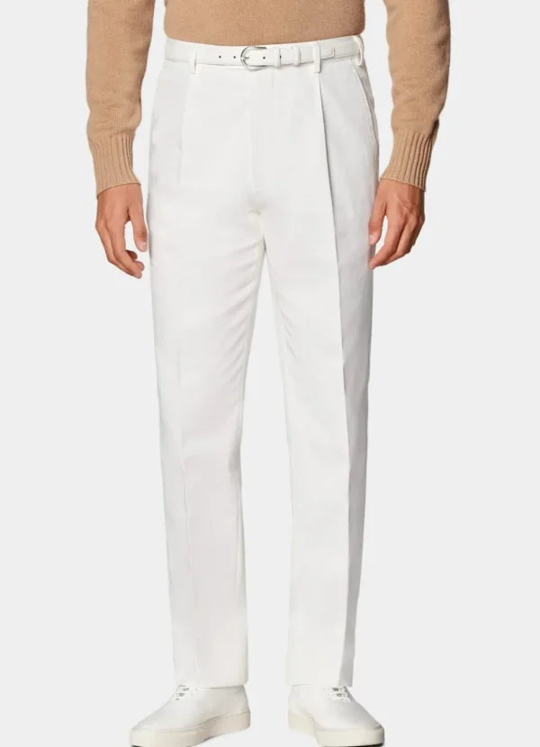 Suitsupply Pantalons*Pantalon Wide Leg Tapered blanc cassé