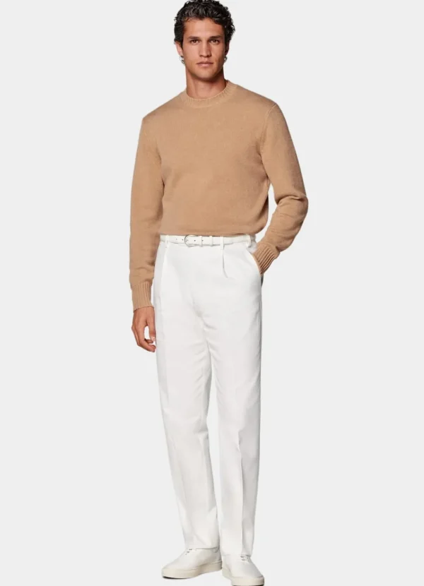 Suitsupply Pantalons*Pantalon Wide Leg Tapered blanc cassé