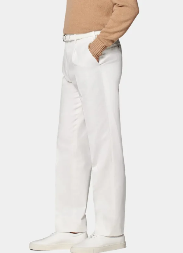 Suitsupply Pantalons*Pantalon Wide Leg Tapered blanc cassé