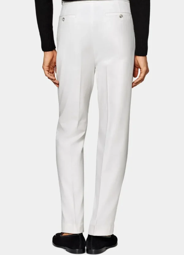 Suitsupply Pantalons*Pantalon Wide Leg Tapered blanc cassé