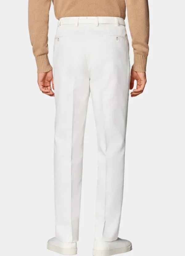 Suitsupply Pantalons*Pantalon Wide Leg Tapered blanc cassé