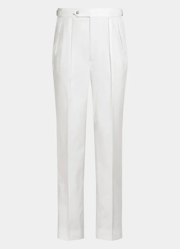 Suitsupply Pantalons*Pantalon Wide Leg Tapered blanc cassé