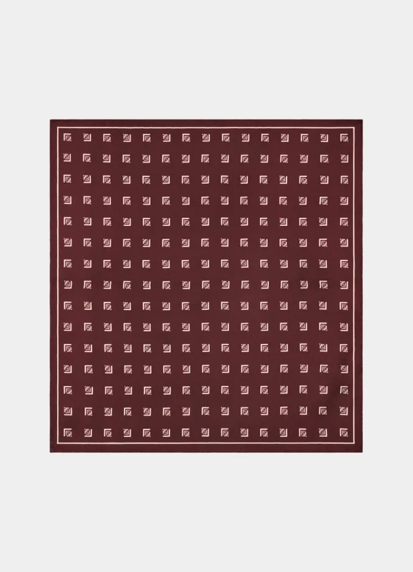 Suitsupply Pochettes*Pochette bordeaux motif graphique