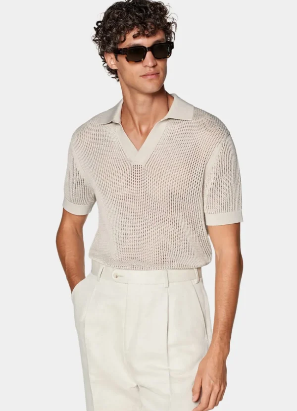 Suitsupply Polos | Polos*Polo crochet sans boutons sable