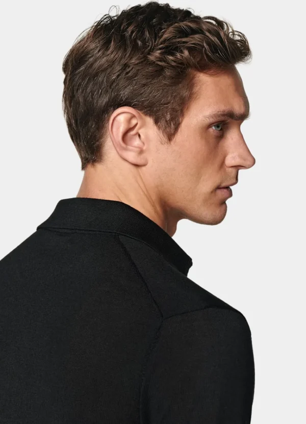 Suitsupply Polos | Polos*Polo manches longues Merino noir